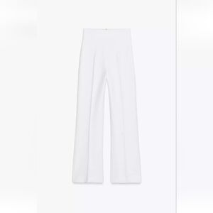 Zara White High Waist Fluid Pants